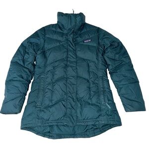 Patagonia Women's Down With It Jacket Green Womens Size XS No Hood Zip Up Snap